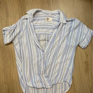 cosmic blue love button up